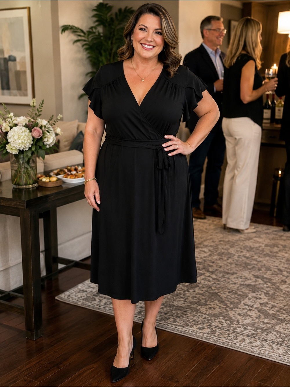 Merona Black wrap dress XXL - Picture 1 of 16